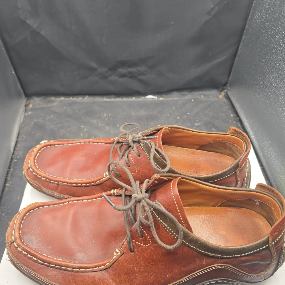 Cole Haan Rich Brown Leather Boat Shoes‎